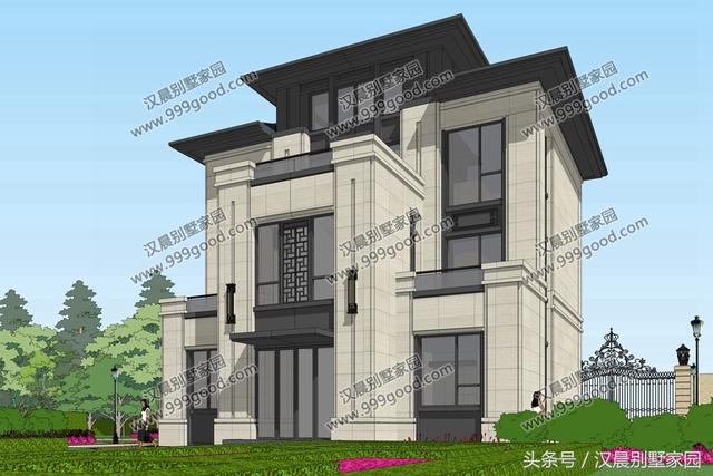 最近大熱的新中式別墅設計圖，新式徽派建筑風還帶院子，這樣的款式還滿意么？
