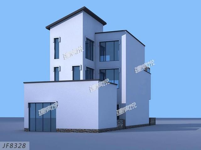 三層私人定制現(xiàn)代風(fēng)別墅圖，開(kāi)間7.5米，外觀明快簡(jiǎn)潔，讓人百看不厭