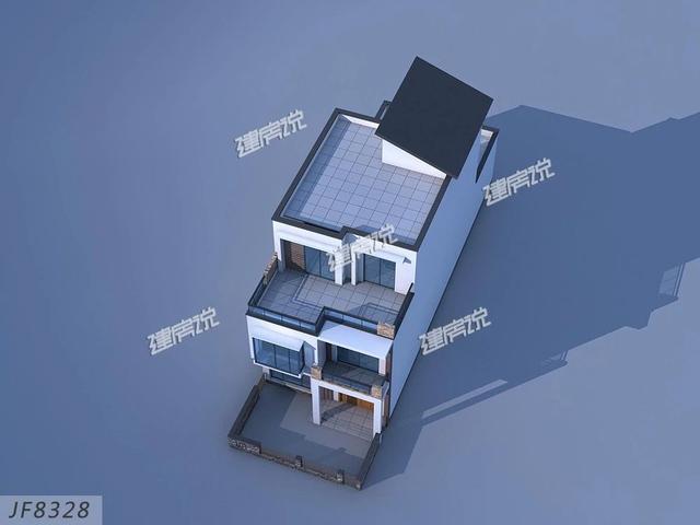 三層私人定制現(xiàn)代風(fēng)別墅圖，開(kāi)間7.5米，外觀明快簡(jiǎn)潔，讓人百看不厭