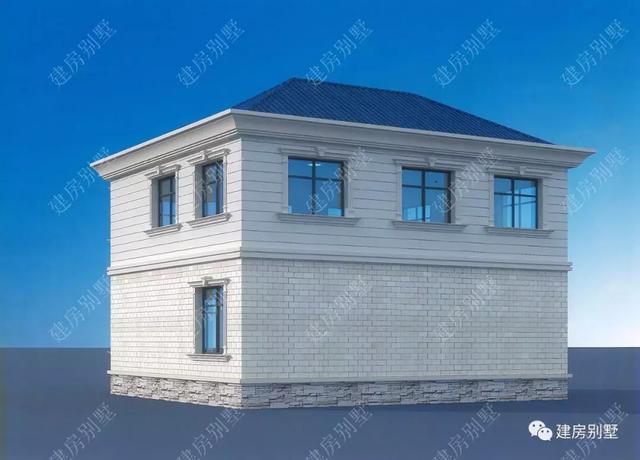 兩棟帶多邊形采光窗的小別墅戶型圖，一個客廳挑空一個不挑，外形真漂亮