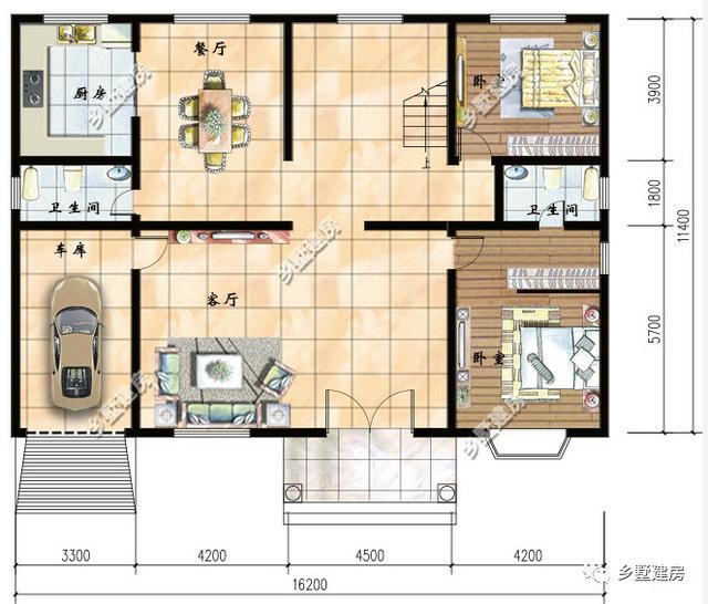 兩款農村自建別墅圖紙，造型新穎門廳+露臺+飄窗+車庫，完美的房子