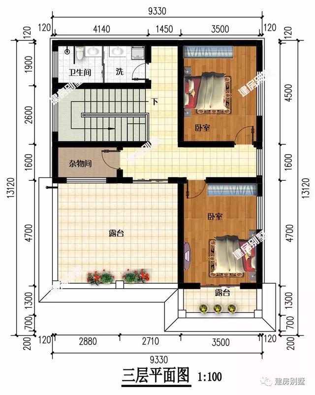 三款小面寬的農(nóng)村別墅戶型圖，第一棟韻味十足，第二棟有異域風(fēng)情，第三棟清新時尚