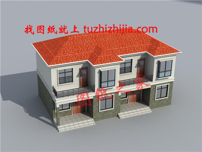 簡單實用的二層雙拼別墅設計圖，占地150平米左右，雙拼房屋