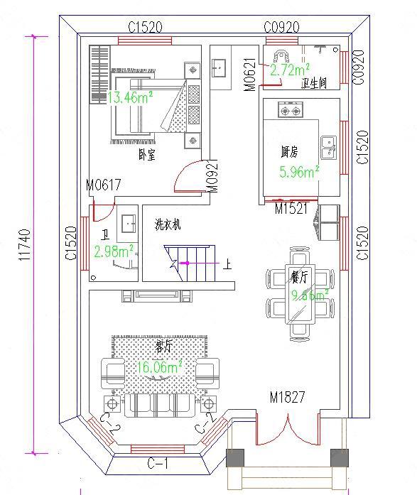 集奢華與實用為一體的帶挑空客廳四層農村別墅設計圖紙，35萬8×12米，很不錯