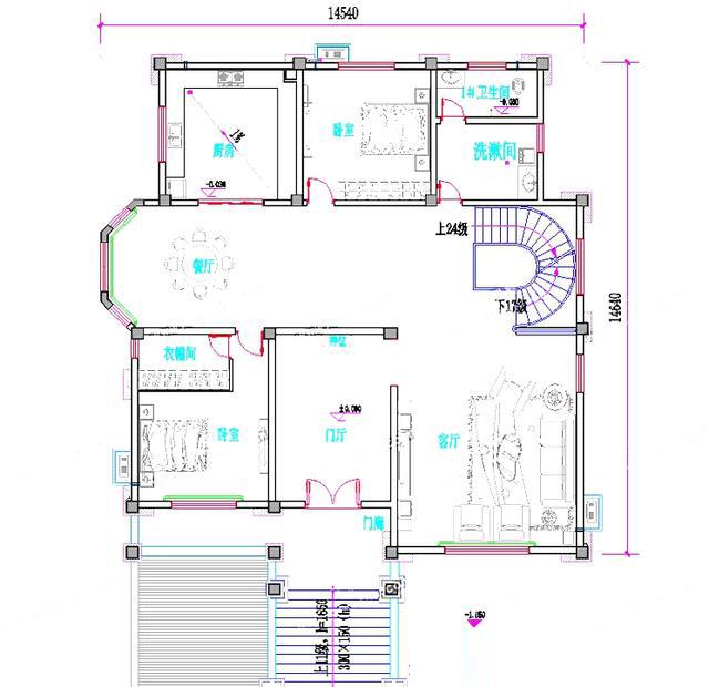 喜歡這樣的復式三層帶地下層農(nóng)村別墅戶型設計圖么？