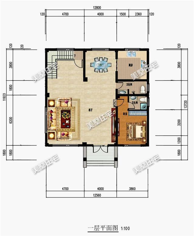 帶車庫的四層農(nóng)村別墅設(shè)計圖，現(xiàn)在建房還是帶個車庫最好