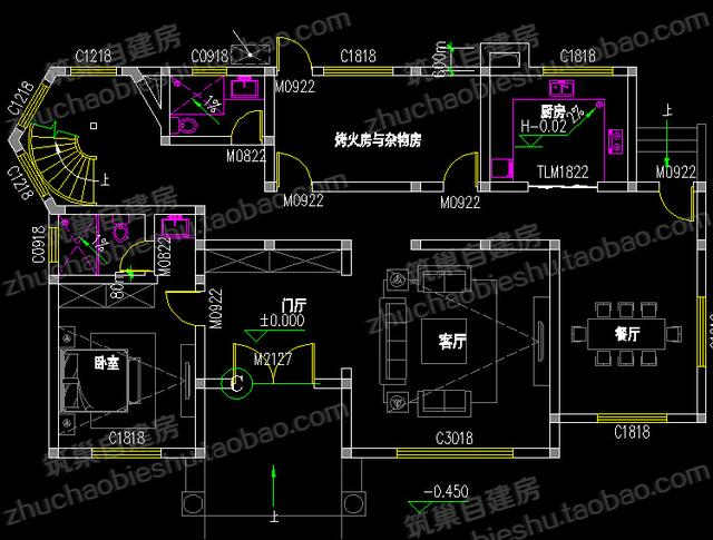 二層農村別墅圖紙設計圖，造價25萬左右，這套設計處處是亮點