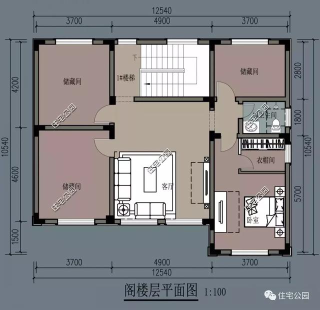 二層半簡歐式別墅設計圖，外觀方正，秀麗簡約，大氣不俗，5室4廳3衛，這套戶型適不適合你家宅基地呢？