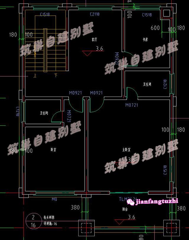 2棟占地約100平米的三層別墅設計圖，適合農村自建房。