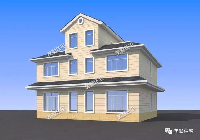 三層歐式別墅設計圖，造型簡約卻氣質獨特，室外帶涼亭，創造出讓您享受鄉間美好時光的理想居所