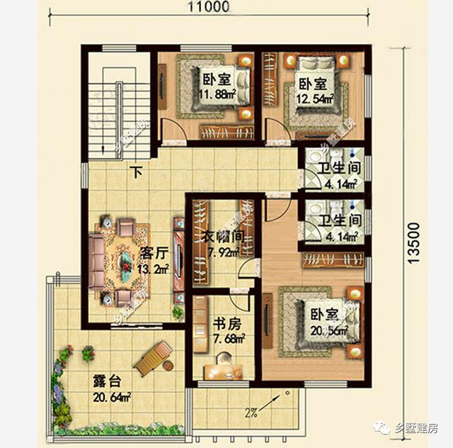 2棟經典的二層別墅設計圖，外型和布局都不老土！