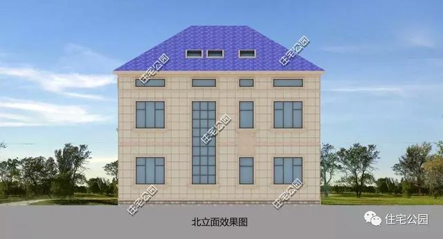 二層半簡歐式別墅設計圖，秀麗簡約，大氣不俗，帶閣樓+外置廚房。