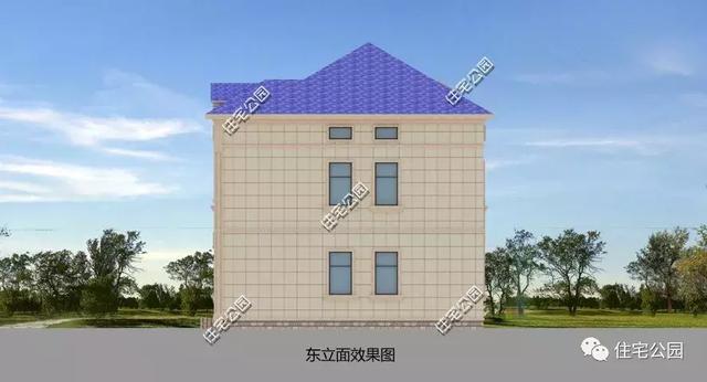 二層半簡歐式別墅設計圖，秀麗簡約，大氣不俗，帶閣樓+外置廚房。