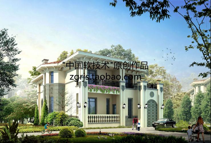 8套純歐式別墅建筑設計CAD圖紙 效果圖片/自建房住宅資料