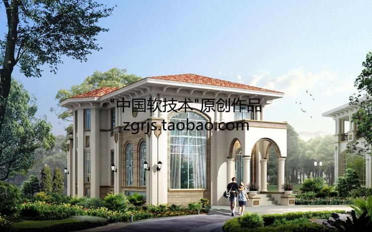 8套純歐式別墅建筑設計CAD圖紙 效果圖片/自建房住宅資料