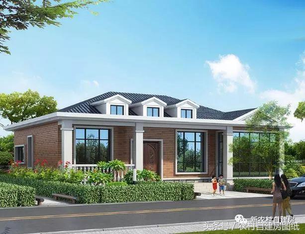 一層農(nóng)村平房別墅設(shè)計(jì)圖，建一棟一層別墅，造價(jià)又低，又能改善父母的住房環(huán)境