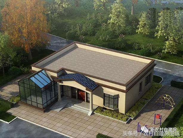 一層農(nóng)村平房別墅設(shè)計(jì)圖，建一棟一層別墅，造價(jià)又低，又能改善父母的住房環(huán)境