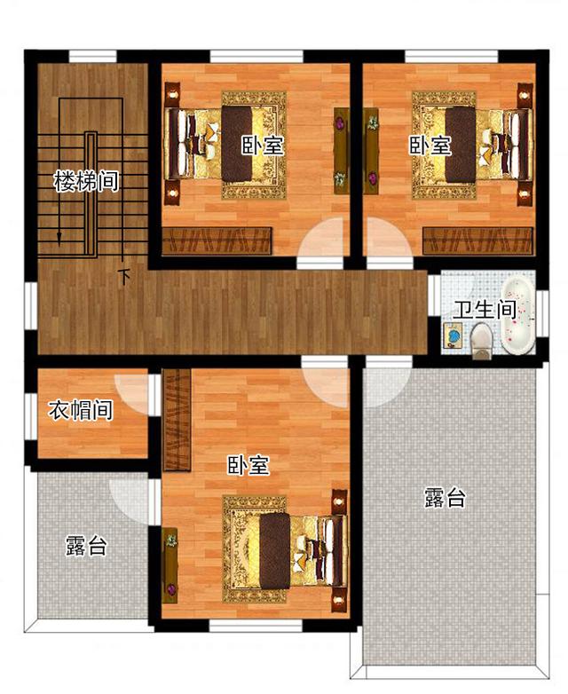 經典簡歐風格三層別墅設計圖，新農村自建房強烈推薦！