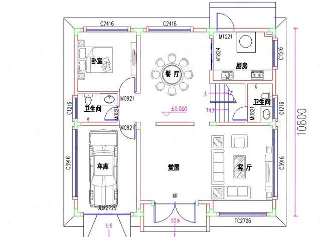 12×11米10臥帶車庫中式風格三層別墅設計圖，主體造價大概32萬，關鍵實用性強