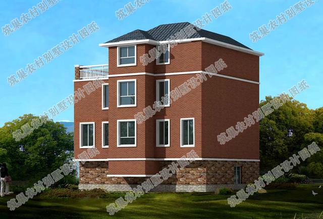 四層農村自建房，帶架空層車庫+天面花園，簡單大氣，造價40萬。