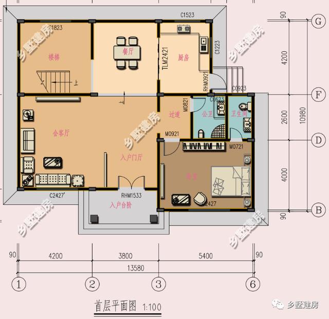 三層農村小別墅設計圖，堂屋加大露臺的搭配，讓我也就看了十幾遍，你們喜歡這樣的別墅嗎？