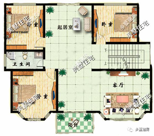 三層農村小別墅設計圖，堂屋加大露臺的搭配，讓我也就看了十幾遍，你們喜歡這樣的別墅嗎？