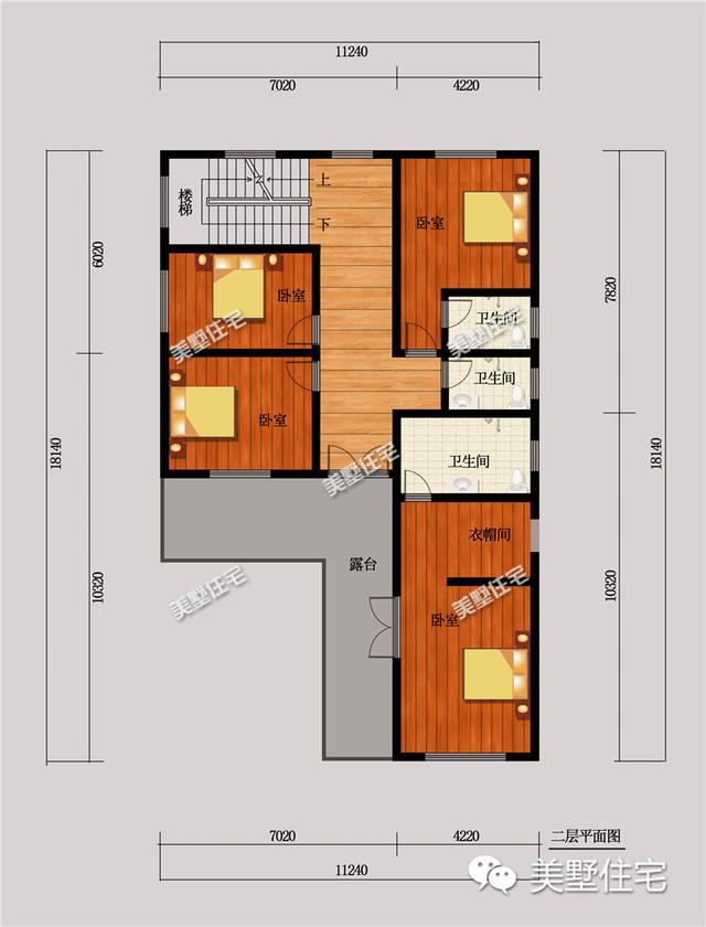 中式二層別墅設(shè)計(jì)圖，開間小進(jìn)深大，帶地下酒窖，主體造價(jià)55萬左右