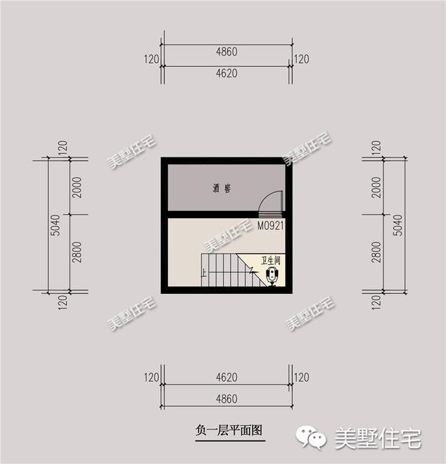 中式二層別墅設(shè)計(jì)圖，開間小進(jìn)深大，帶地下酒窖，主體造價(jià)55萬左右