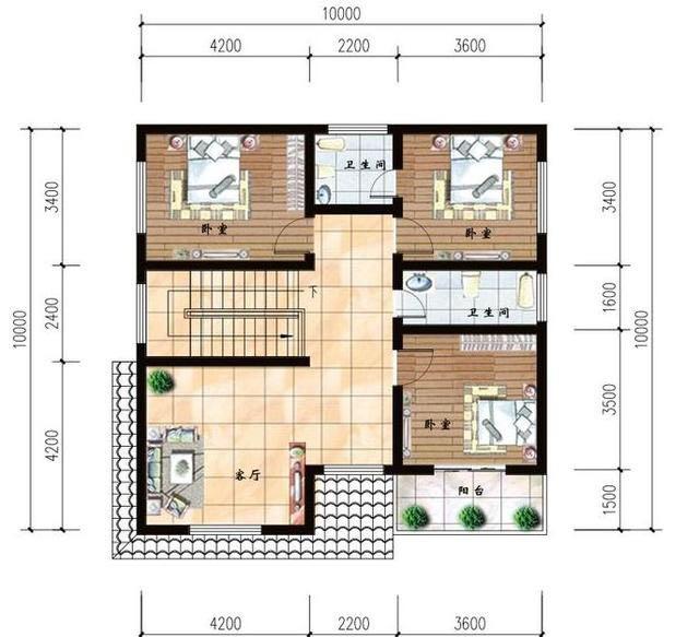 二層農(nóng)村小別墅設(shè)計圖，戶型時尚，符合農(nóng)村環(huán)境