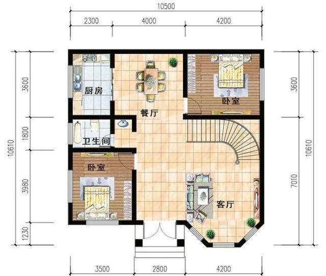 二層農(nóng)村小別墅設(shè)計圖，戶型時尚，符合農(nóng)村環(huán)境