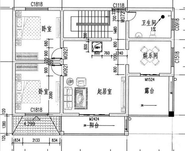 二層農(nóng)村小別墅設(shè)計圖，戶型時尚，符合農(nóng)村環(huán)境