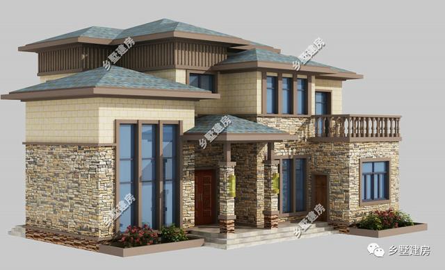 一款新中式別墅設計圖，現(xiàn)在都流行回農(nóng)村建房了，心動的話就趕緊回村建房吧