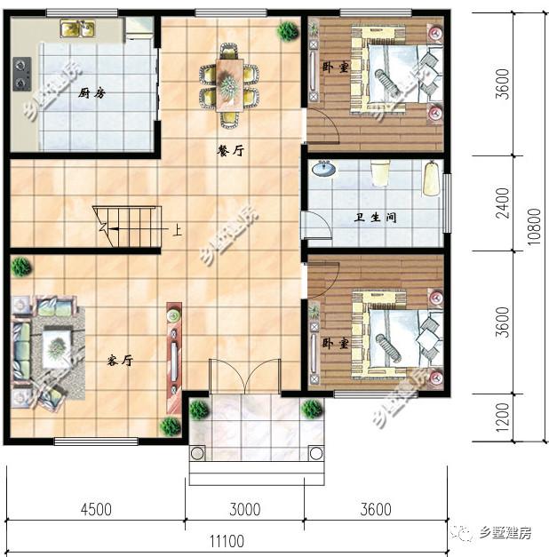 11X10米農村自建房設計圖，造價低，建一棟房不僅實用而且實惠