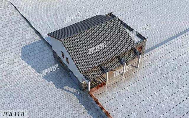 三款農村自建別墅設計圖，帶露臺和院子，一家人坐在院子里其樂融融