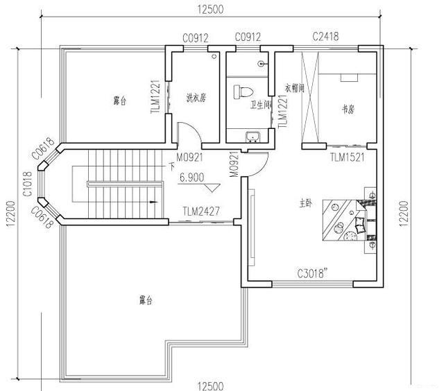 三層新農(nóng)村自建房設(shè)計(jì)圖，35萬13×12米6臥帶花園陽臺柴火房，居住舒適