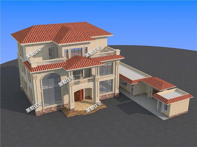 三層歐式農村別墅設計圖，電梯+書房+露臺，為自己提高一下生活品質