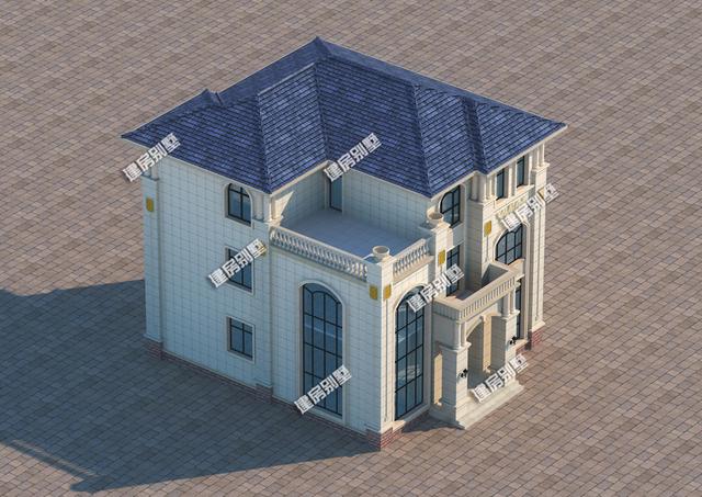 帶挑空客廳的三層別墅設(shè)計(jì)圖，整體空間感強(qiáng)