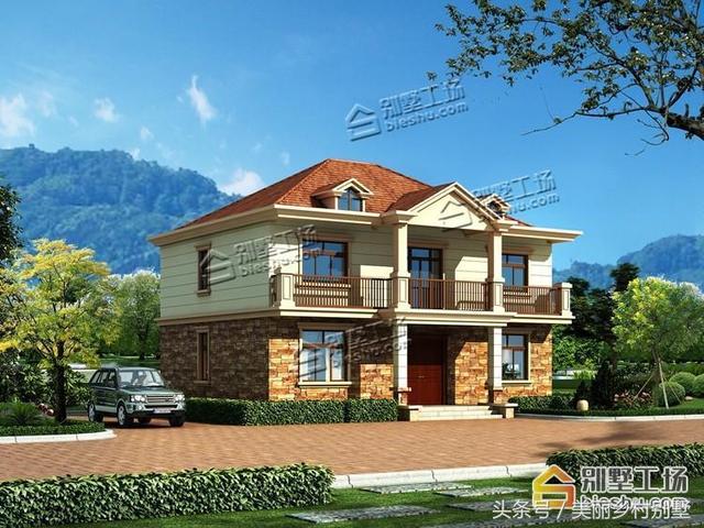 開間大的農村二層別墅設計圖，21萬經濟造價，看上去更大氣美觀