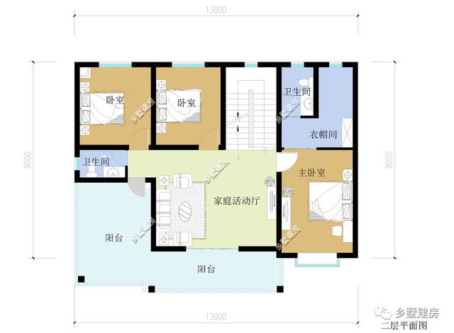 二層歐式自建房別墅設計圖，5室3廳3衛(wèi)，簡潔大氣，挺適合咱們老百姓的
