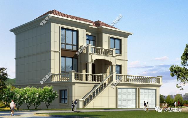 二層歐式自建房別墅設計圖，5室3廳3衛(wèi)，簡潔大氣，挺適合咱們老百姓的