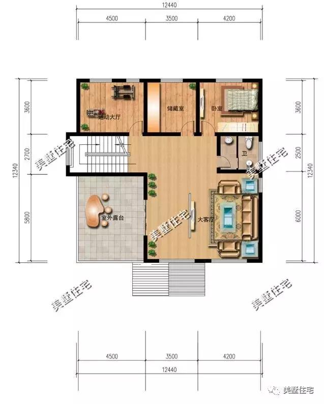 5款農(nóng)村時(shí)尚別墅設(shè)計(jì)圖，帶挑高客廳和大露臺(tái)，第3款讓人眼前一亮
