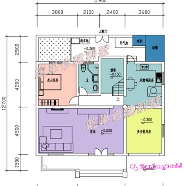 帶車庫二層小別墅設計CAD全套圖紙，簡單好施工