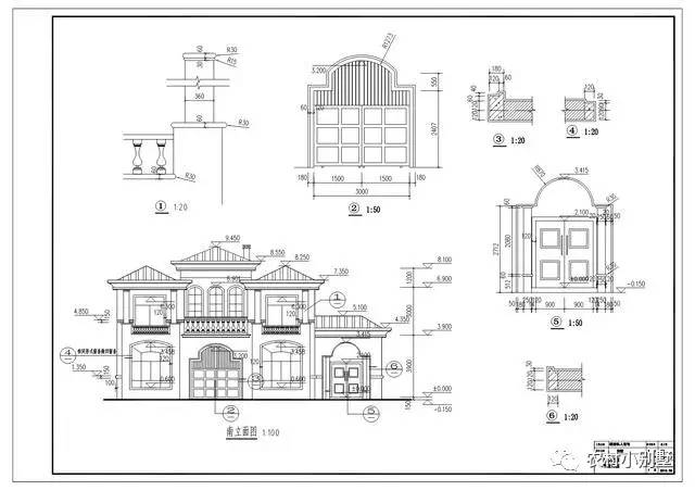 16.5米面寬8.5米進(jìn)深二層豪華歐式別墅設(shè)計(jì)圖，全套施工圖