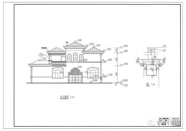 16.5米面寬8.5米進(jìn)深二層豪華歐式別墅設(shè)計(jì)圖，全套施工圖