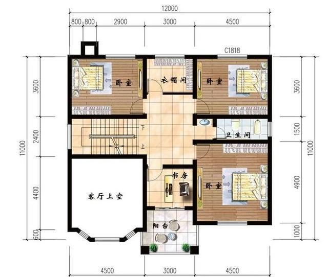 3款二層復(fù)式小別墅設(shè)計(jì)圖，挑空客廳設(shè)計(jì)，外觀漂亮內(nèi)部實(shí)用