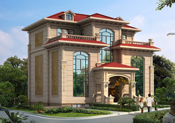 帶地下室三層豪華大氣新農(nóng)村房屋設(shè)計圖，占地150平米左右