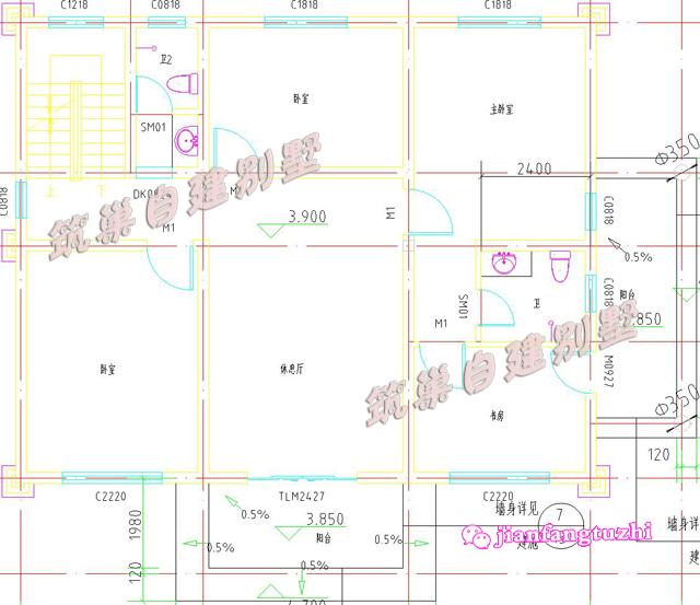 三層田園風別墅設計圖，12.5x12米，外觀古香古色又富有現代氣息，造價25萬。