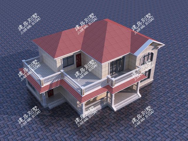 農村二層自建房，最受農村人歡迎的一款，帶超大景觀露臺，太完美啦。