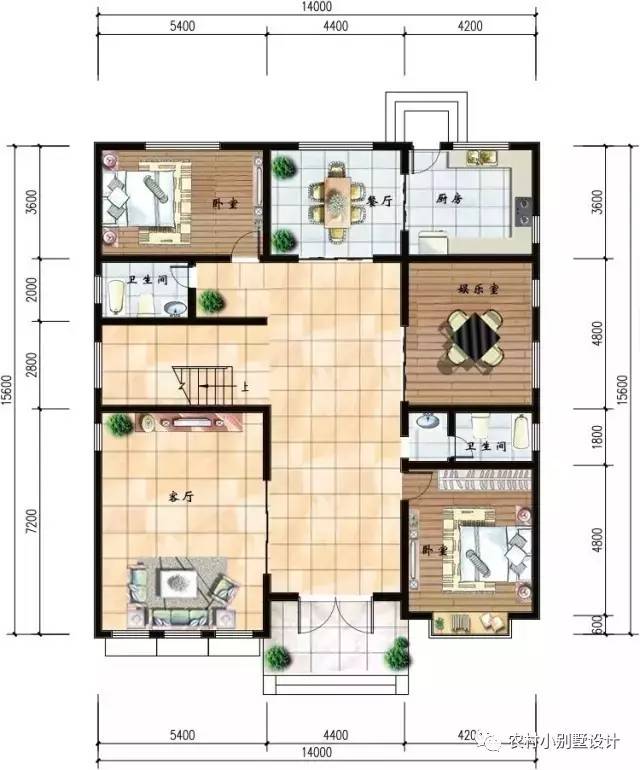 14×15.6米二層半農村房屋圖，帶閣樓，好看經典