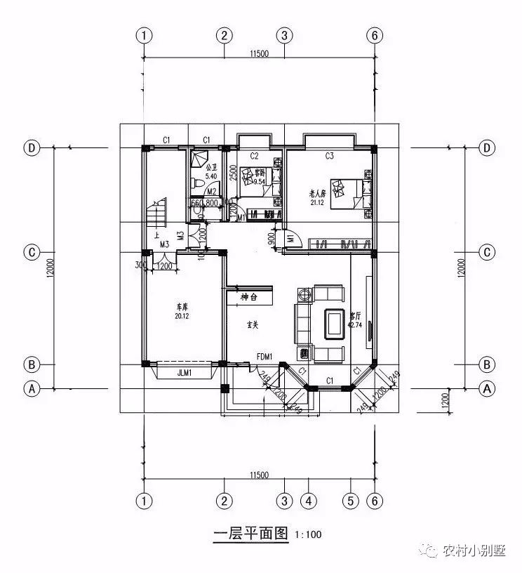 11x12米三層農村小樓設計圖，造價25-30萬，帶露臺和車庫